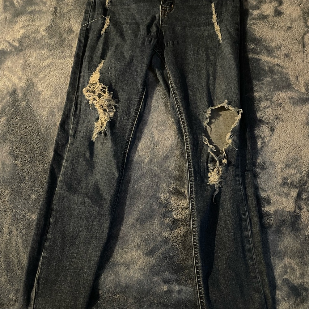 Classic Distressed Denim Jeans
